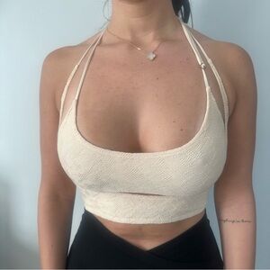 Oh Polly Cream Lace Crop Top